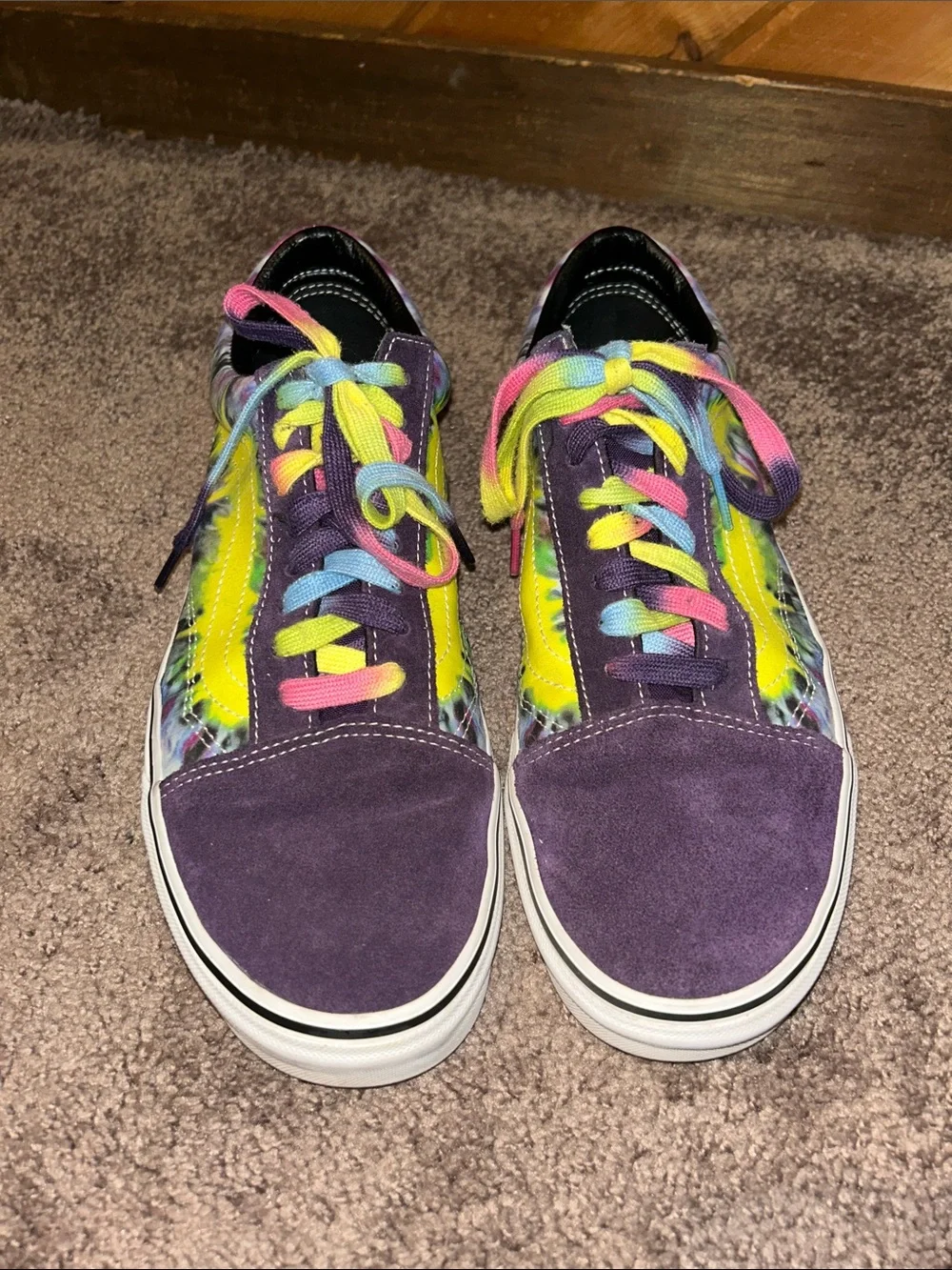 Vans Old Skool 'Tie Dye' in Mysterioso/True White & Purple suede sneakers